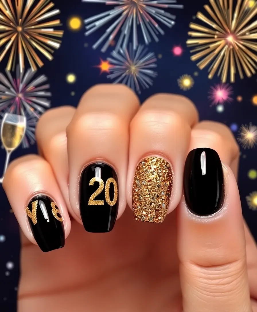 25 Festive December Nails That Will Make You the Star of Every Holiday Party! - 14. New Year’s Countdown