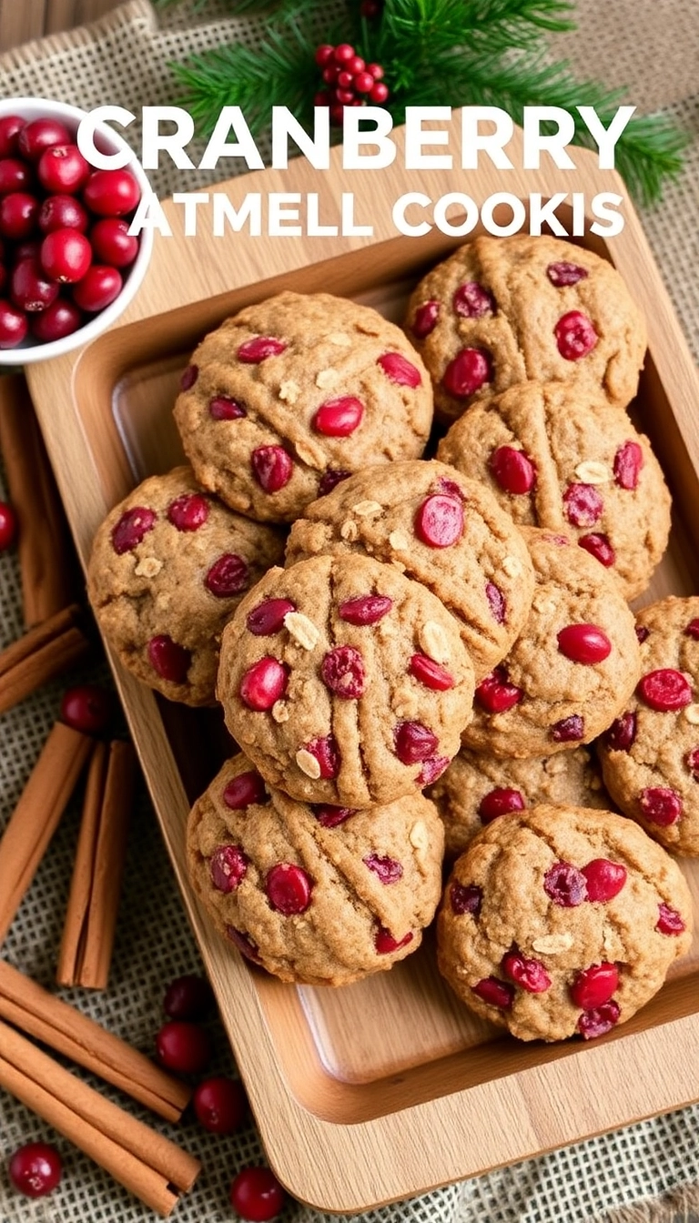 22 Christmas Cookies Ideas That'll Make Your Holidays Sweeter Than Ever! - 4. Spiced Cranberry Oatmeal Cookies