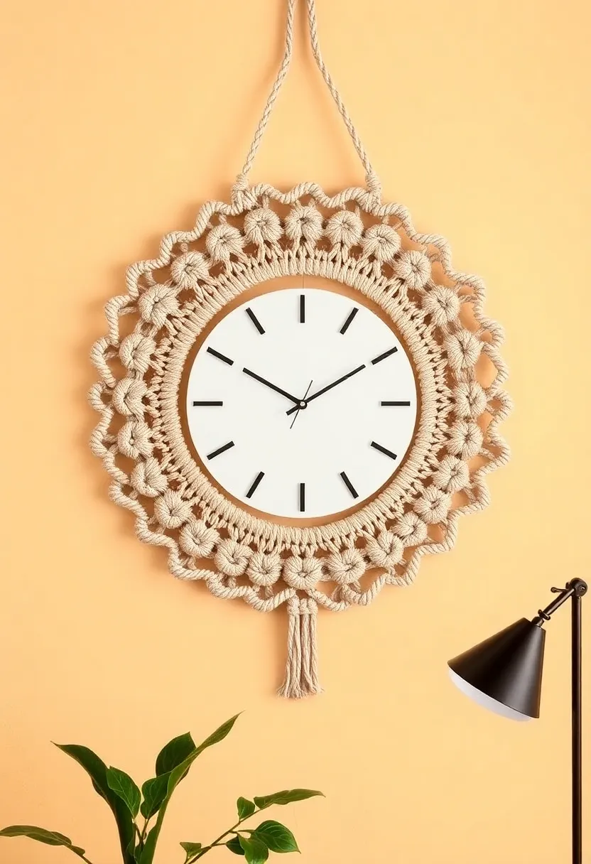 10 Budget-Friendly Macrame Wall Art Ideas That Will Wow Your Guests (You’ll Love #3!) - 10. Macrame Wall Clock