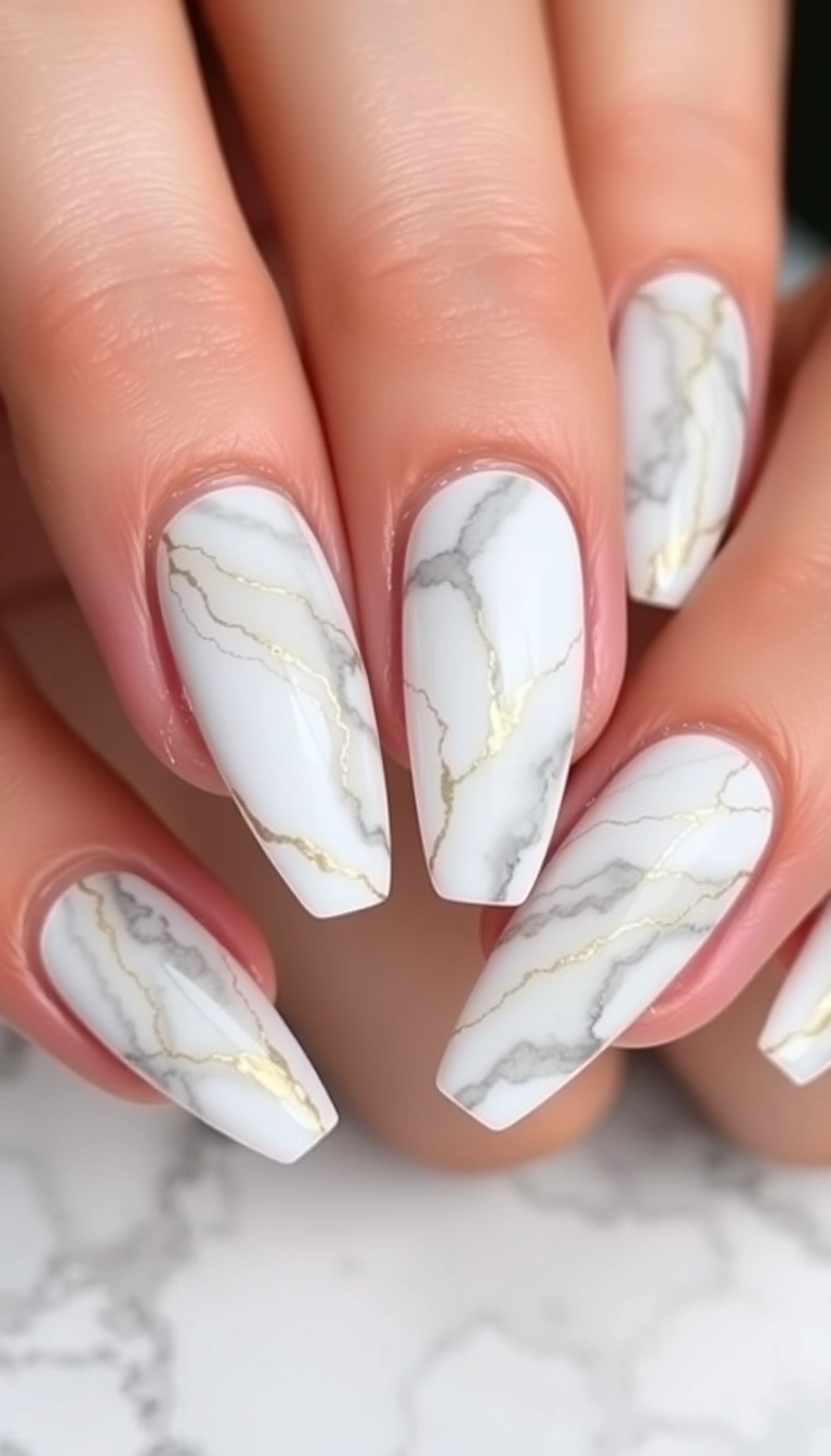 24 Punchy Nail Designs That'll Make You Want to DIY Right Now! - 6. Marble Elegance