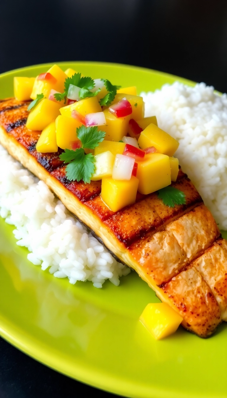 21 Sunday Family Dinner Ideas You’ll Want to Make Every Week (Number 7 Will Blow Your Mind!) - 13. Grilled Salmon with Mango Salsa