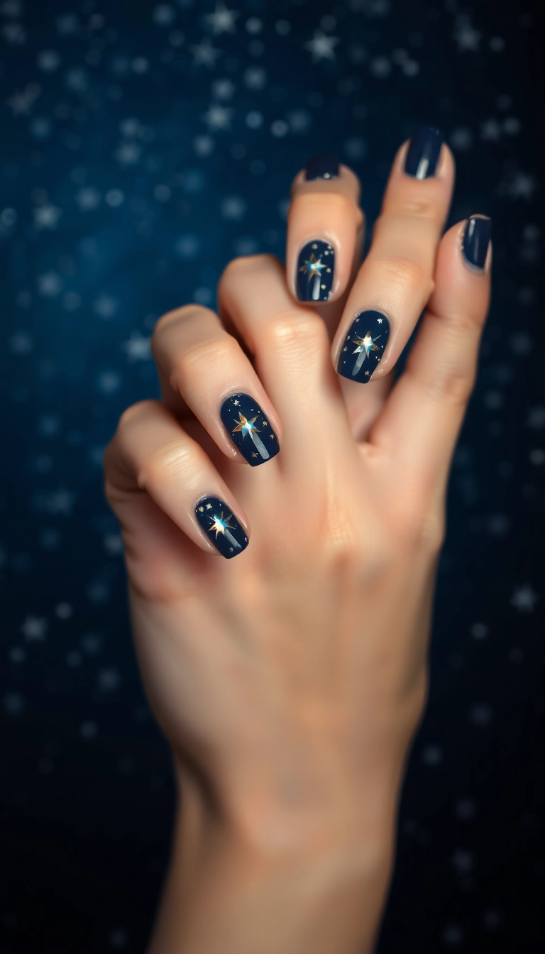 20 Fun Winter Nail Designs That Will Make You Want to Show Off Your Hands! - 5. Sparkling Stars