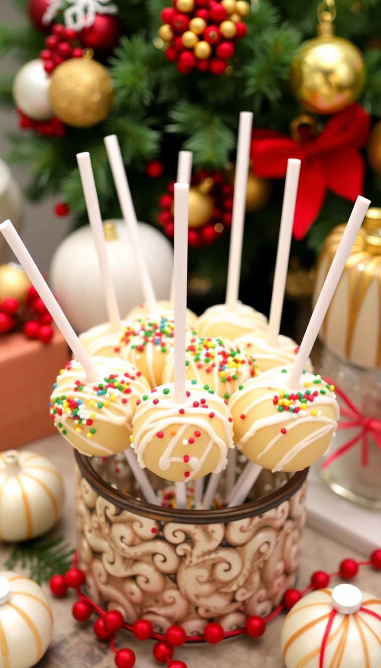 21 Christmas Party Food Ideas That Will Steal the Show (You Won't Believe #10!) - 21. Eggnog Cake Pops