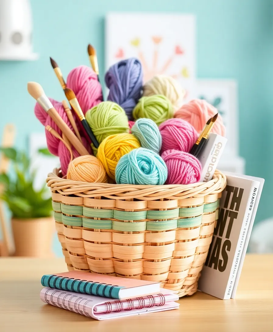 21 Creative Burr Basket Ideas That'll Make Your Best Friend Swoon! - 5. DIY Crafting Corner