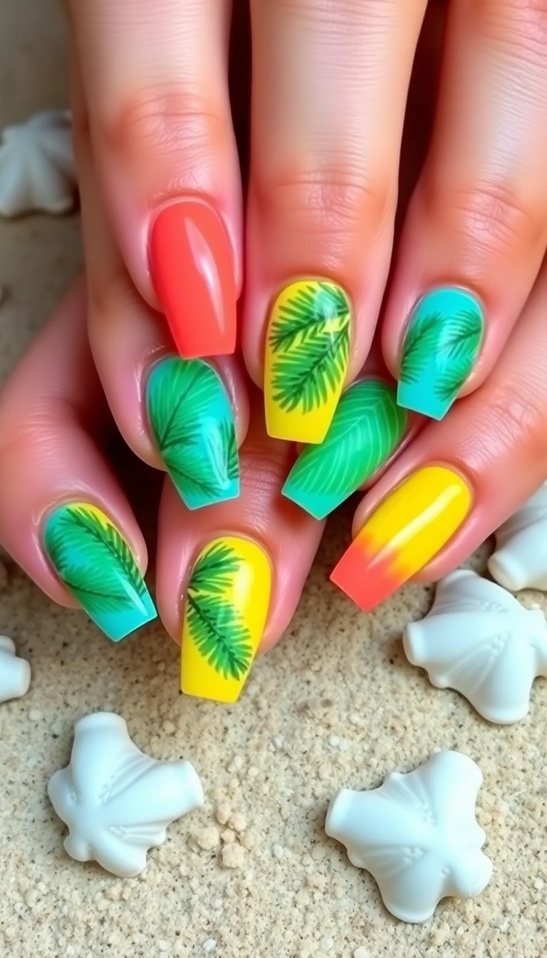 23 Gorgeous Acrylic Nail Ideas That'll Make Heads Turn (Especially #8!) - 12. Tropical Vibes