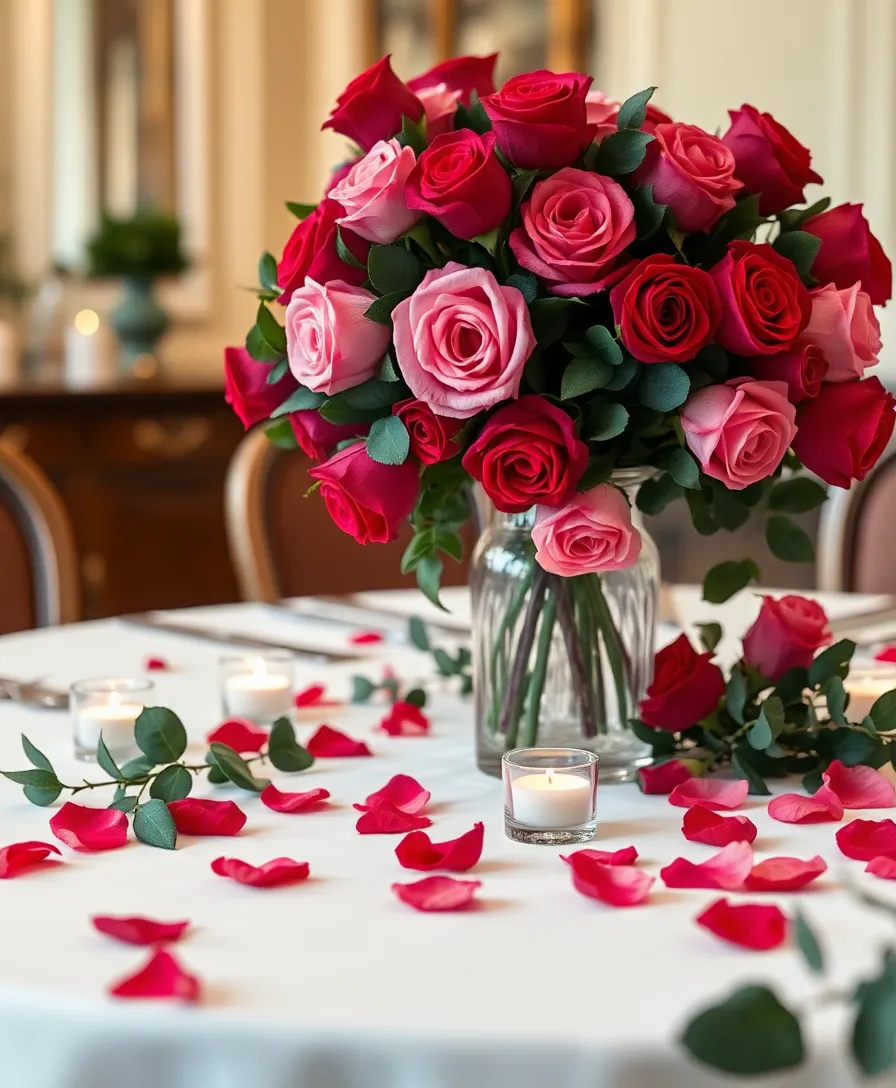 15 Romantic Table Decor Ideas for Valentine's Day That Will Dazzle Your Date! - 1. Enchanted Rose Centerpiece