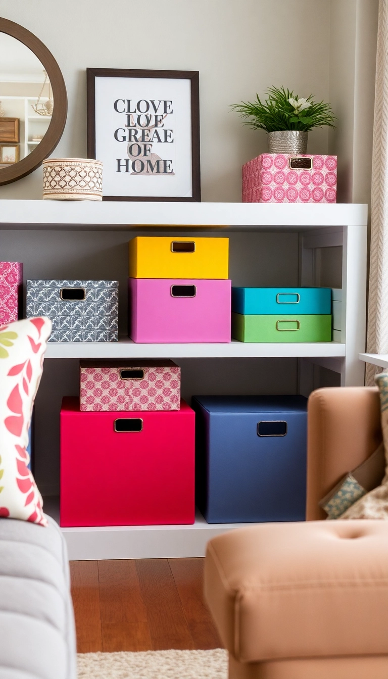 22 Renter-Friendly Decor Hacks That Will Make Your Space Shine (No Landlord Approval Needed!) - 17. Decorative Storage Boxes