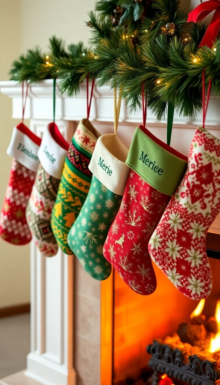 15 DIY Christmas Decor Ideas That Will Make Your Home Sparkle with Holiday Cheer! - 4. Personalized Stockings