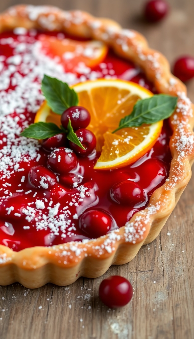 21 Irresistible Cranberry Dessert Recipes You’ll Want to Make This Holiday Season! - 1. Cranberry Orange Tart