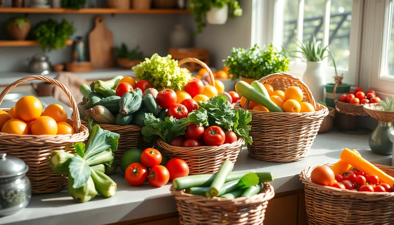 15 Kitchen Organization Hacks That'll Transform Your Space (You'll Love #6!) - 9. Stylish Baskets for Produce