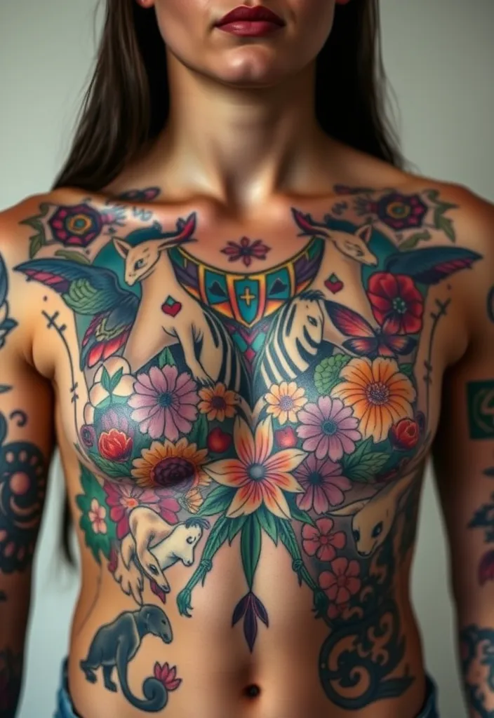 20 Stunning Chest Tattoos for Men That Will Turn Heads (You Won't Believe #15!) - 17. Full Chest Pieces