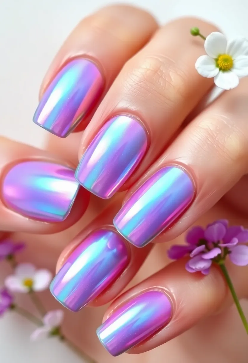 Spellbinding Arcane Nails: Transform Your Manicure Game - 4. Iridescent Hues: Play with Color