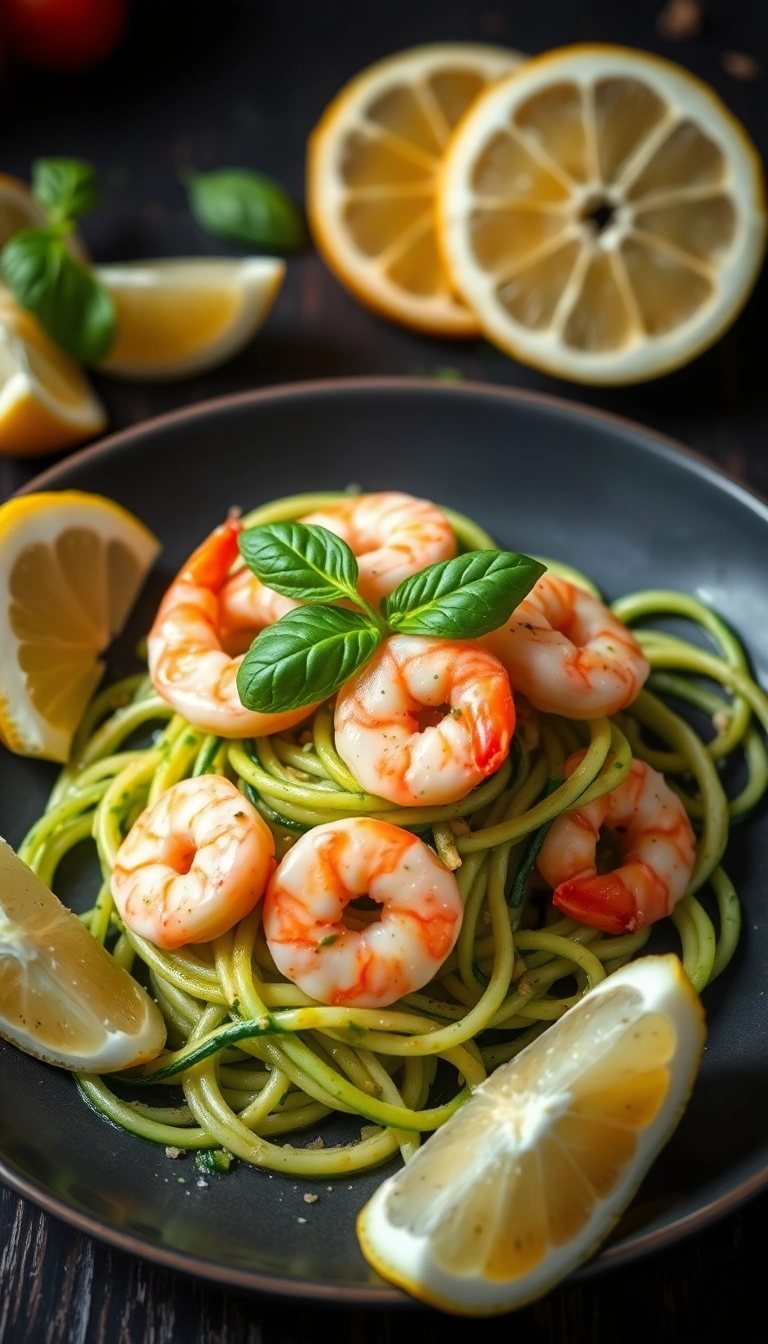 18 Healthy Dinner Recipes for Weight Loss That Taste Incredible! - 1. Lemon Garlic Shrimp with Zucchini Noodles