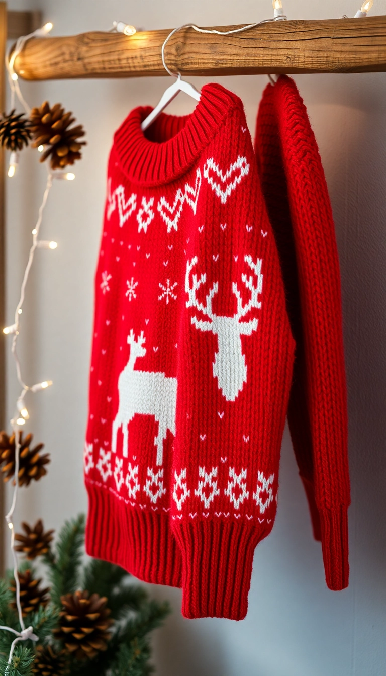 21 Trendy Holiday Tops You Need in Your Wardrobe This Christmas (Don’t Miss #7!) - 1. The Classic Red Christmas Sweater