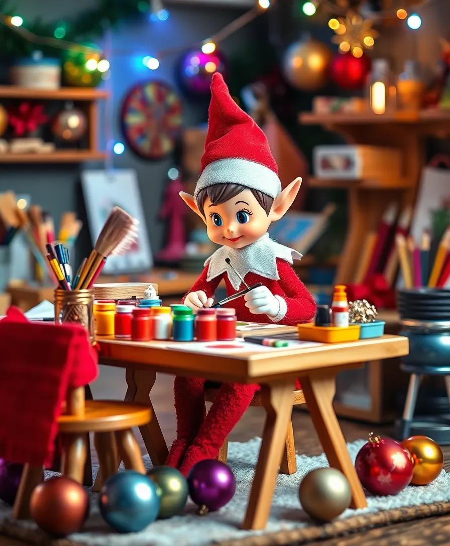 18 Easy Elf on the Shelf Ideas for Toddlers (Get Ready for Giggles with #14!) - 11. Elf Painting Christmas Ornaments