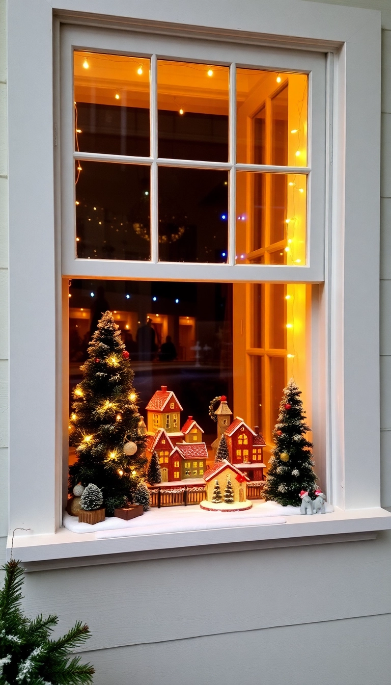 21 Stunning Christmas Village Display Platform Ideas You Must Try This Holiday Season! - 12. Window Sill