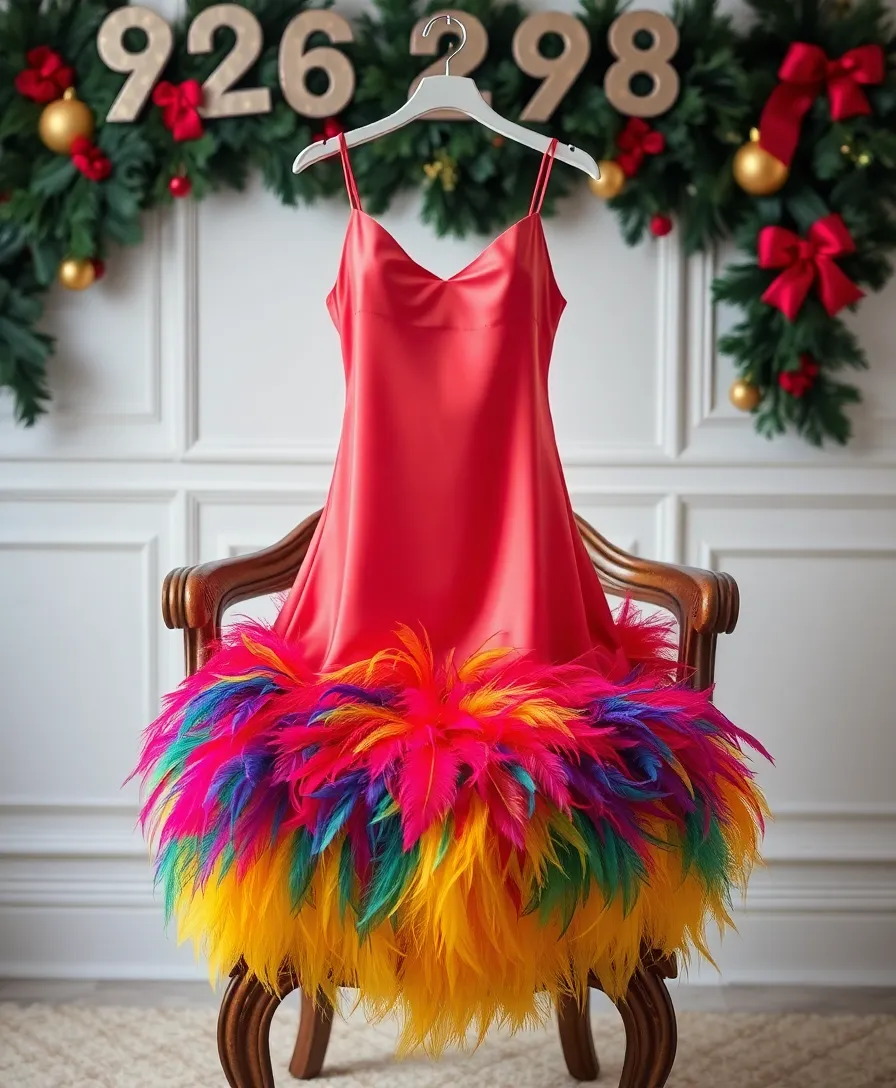 13 Creative DIY New Year's Eve Outfits That Will Make You Stand Out (You Won't Believe #6!) - 8. DIY Feathered Hem Dress