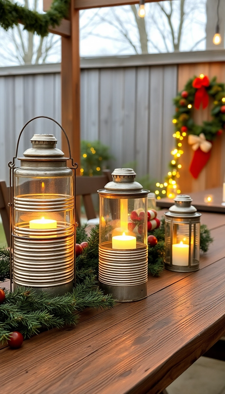 12 Vintage Christmas Lights That’ll Make Your Home Glow with Nostalgia! - 11. Vintage Tin Can Lanterns