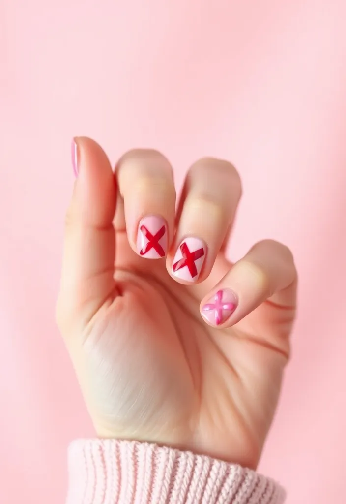 18 DIY Valentine's Nails You Can Create at Home (Even Beginners Will Love #9!) - 11. XOXO Kisses