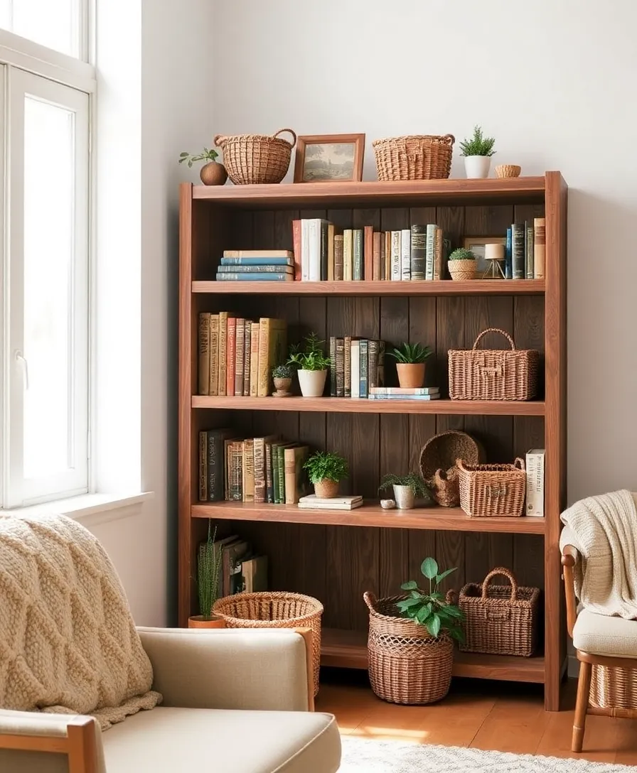 15 Stunning Bookshelves That Will Transform Your Cozy Living Space (You Won't Believe #7!) - 1. Rustic Wood Charm