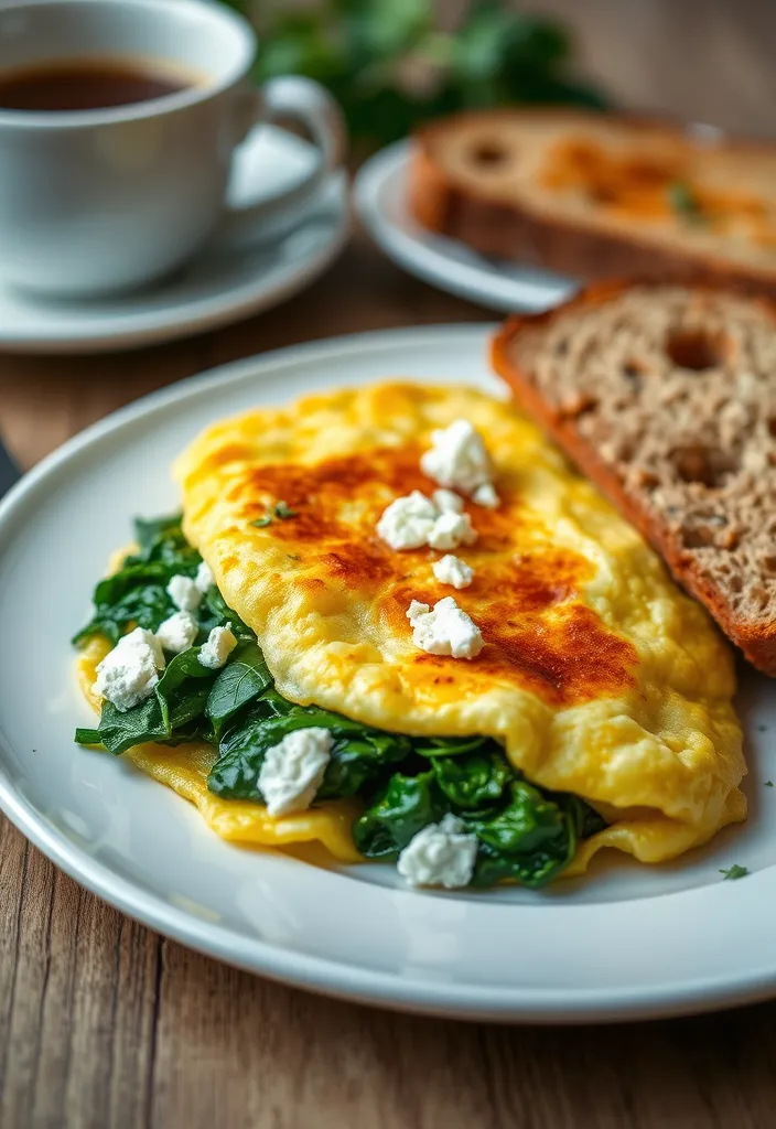 21 Quick and Healthy Meals You Can Make in Under 30 Minutes (Yum!) - 2. Spinach and Feta Omelette