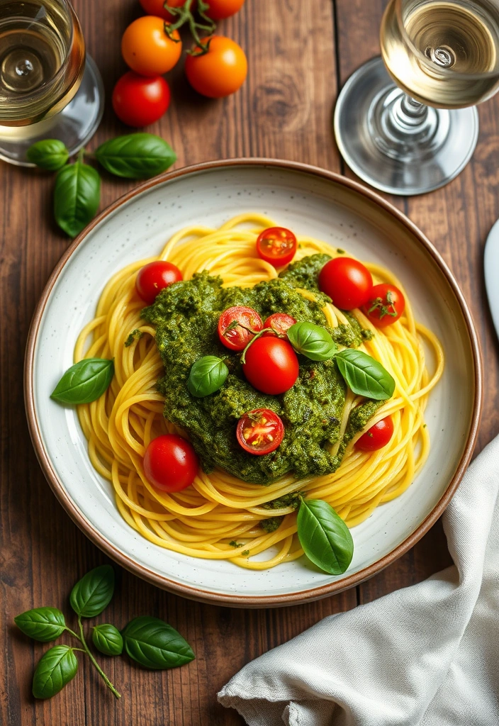 12 Healthy Dinner Ideas That Taste Indulgent (Get Ready for #5!) - 5. Spaghetti Squash with Pesto and Cherry Tomatoes