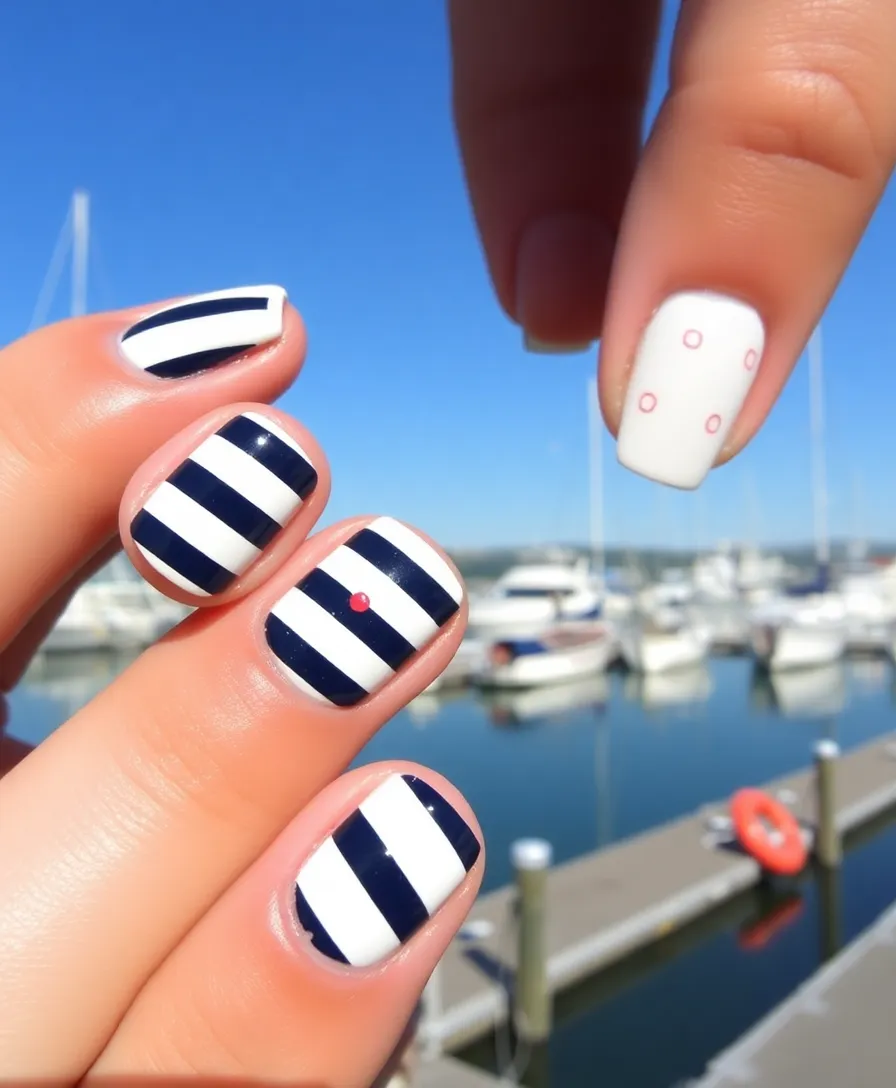 21 Gorgeous Summer Holiday Nail Ideas to Make Your Friends Jealous! - 5. Nautical Stripes