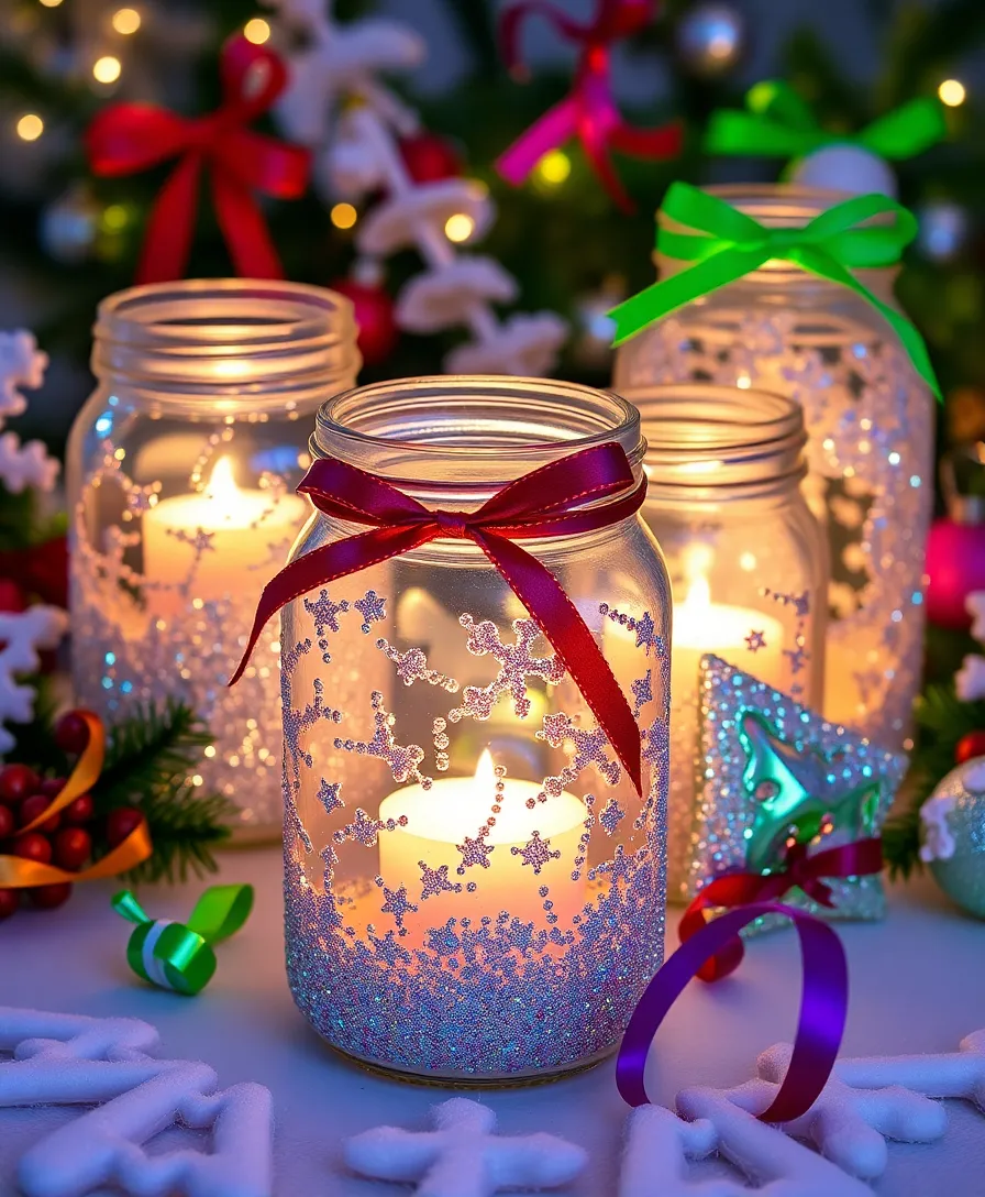 20 Festive Christmas Crafts You Can Make with the Kids (Get Inspired by #9!) - 14. Glittery Christmas Jars