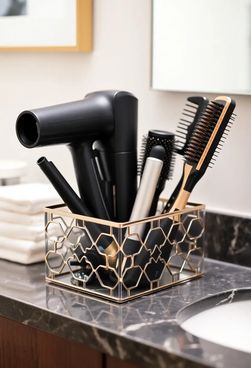 21 Bathroom Storage Hacks That'll Transform Your Space (You Won't Believe #10!) - 18. Stylish Storage for Hair Tools