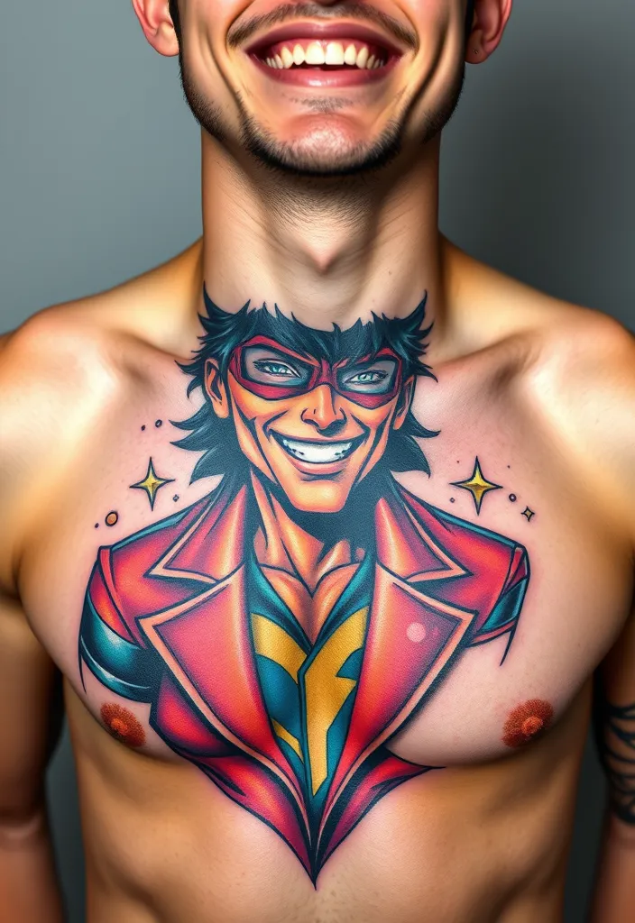 20 Stunning Chest Tattoos for Men That Will Turn Heads (You Won't Believe #15!) - 20. Pop Culture Icons