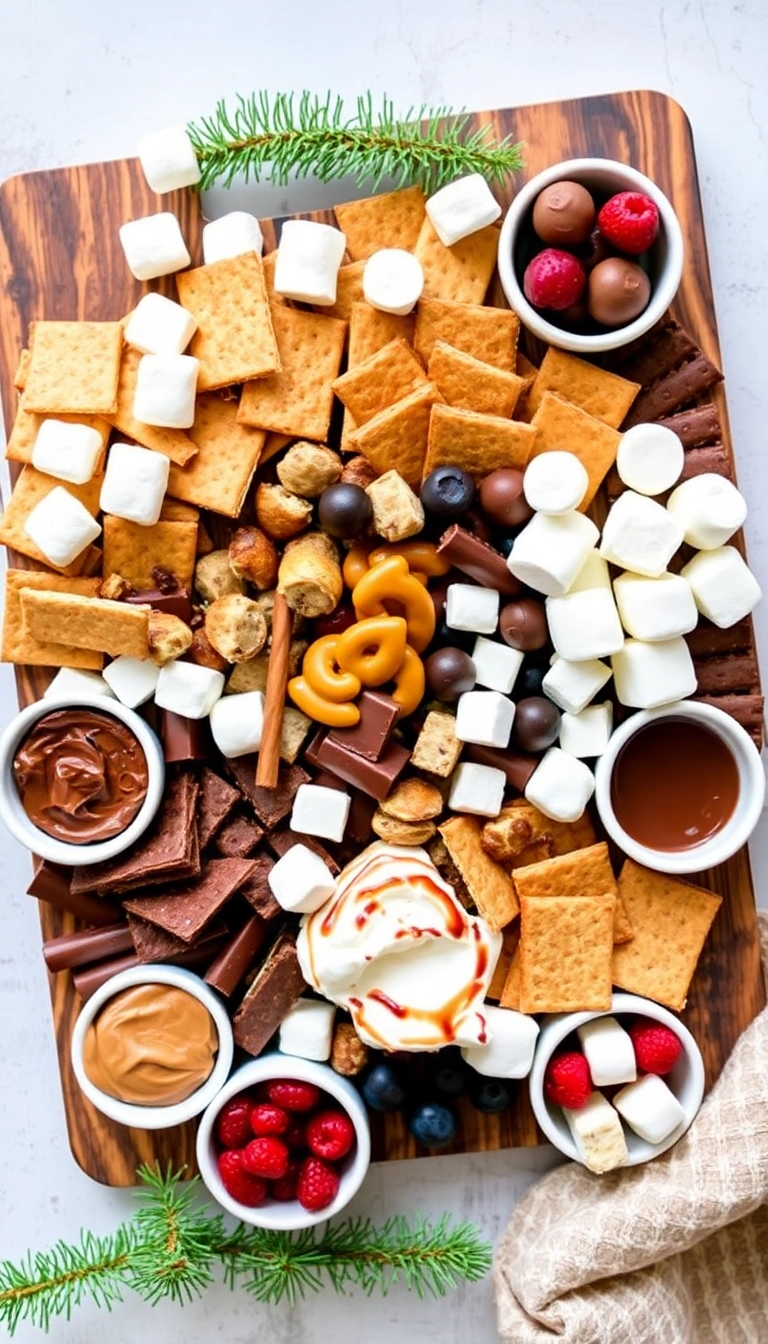 20 Christmas Charcuterie Board Ideas That Will WOW Your Guests! - 18. S'mores Charcuterie Board