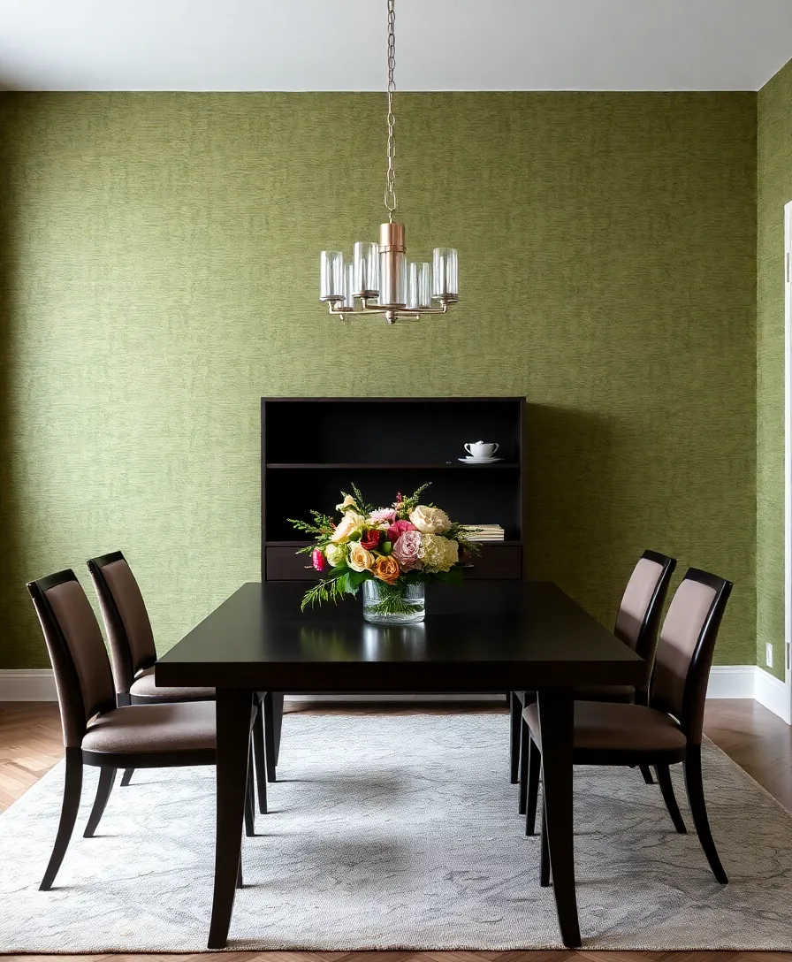 19 Modern Green Board Inspirations That Will Revamp Your Space! (Check Out #4!) - 4. Textured Olive Green Wallpaper