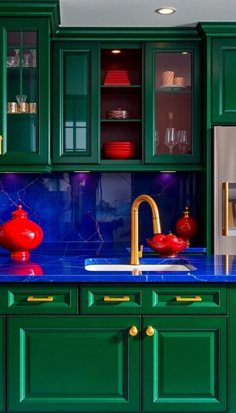 20 Vibrant Kitchen Color Palettes That Will Make You Smile Every Time You Cook! - 7. Jewel Tones