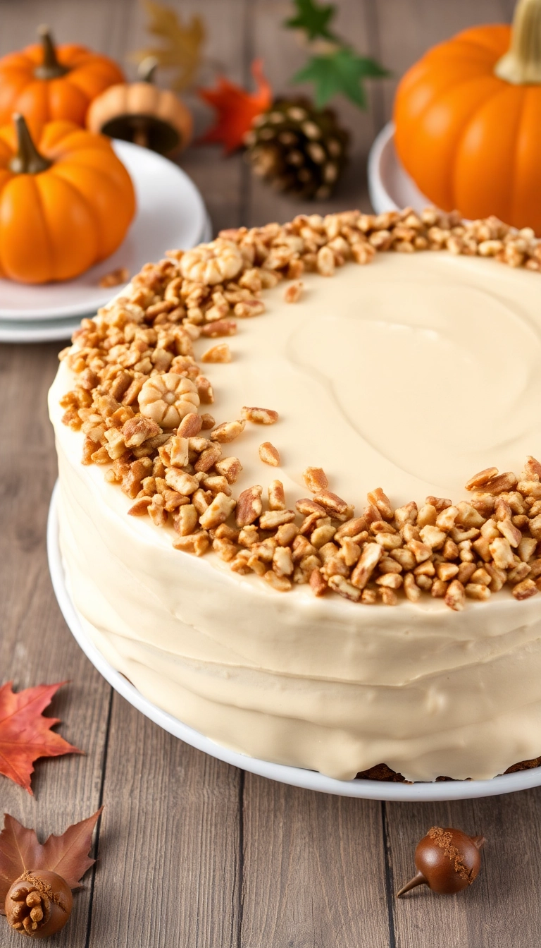 21 Fall-Themed Cake Ideas That'll Make Your Taste Buds Dance! - 12. Nutty Pumpkin Cake