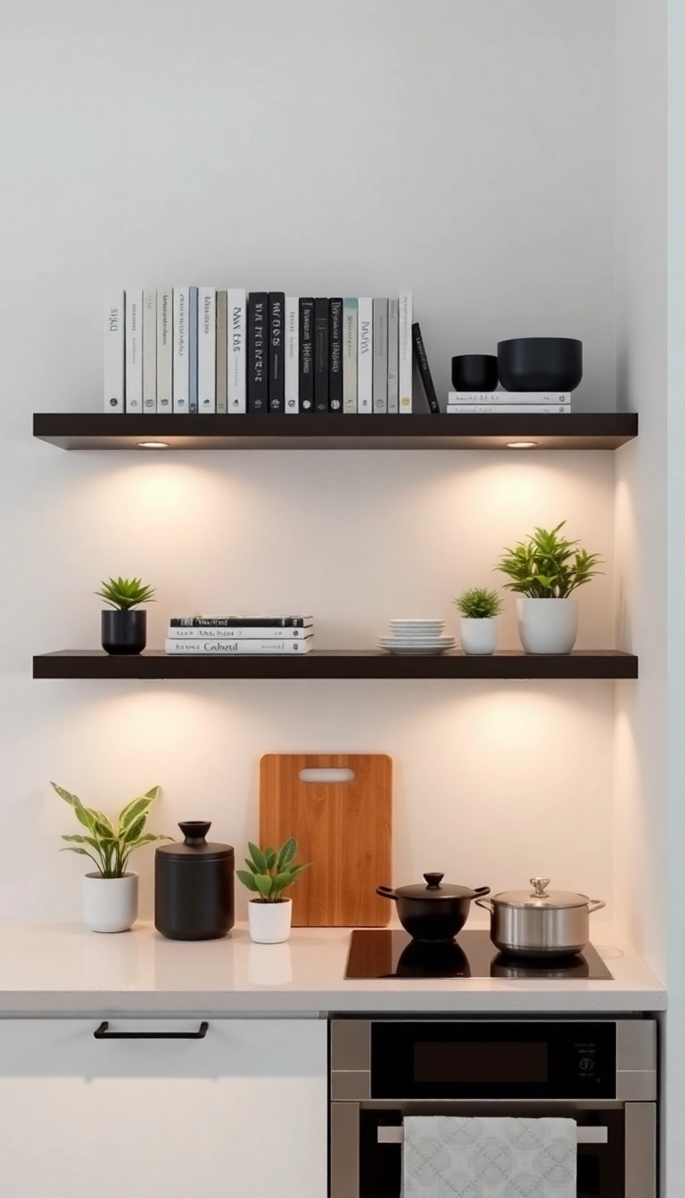 23 Minimalist Studio Apartment Décor Ideas That'll Transform Your Tiny Space! - 3. Open Shelving