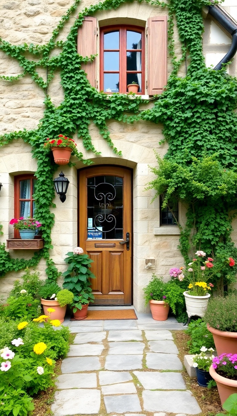 21 Cozy French Country Exteriors That Invite You to Relax and Unwind! - 1. Rustic Stone Facades