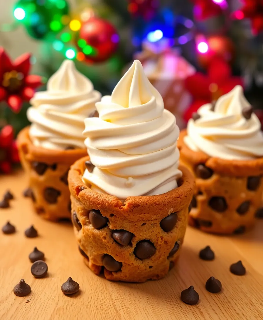 22 Easy Christmas Desserts You Can Make in Under 30 Minutes! - 17. Chocolate Chip Cookie Cups