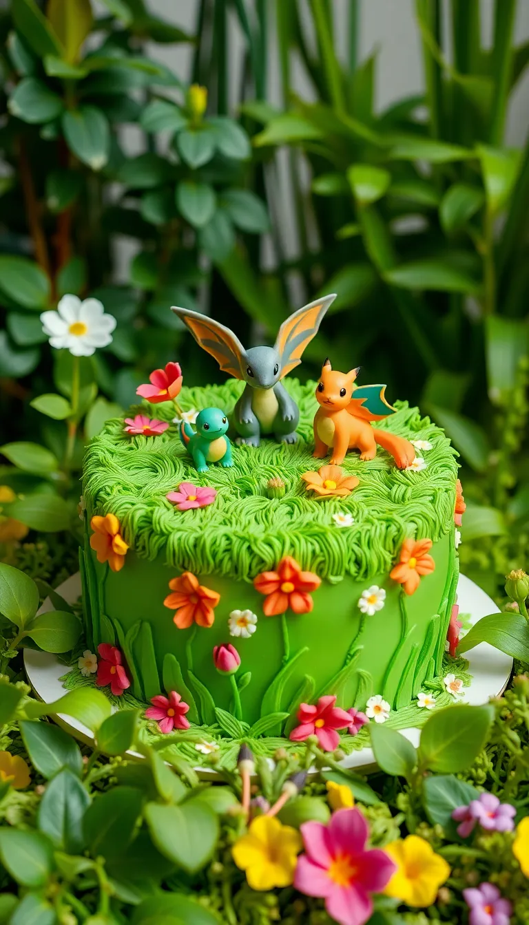 12 Must-Have Pokemon Cake Ideas for the Ultimate Themed Party (Your Guests Will Be Jealous!) - 7. Grass-Type Pokémon Cake