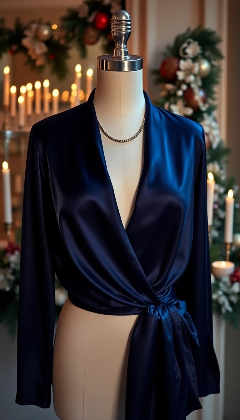 21 Trendy Holiday Tops You Need in Your Wardrobe This Christmas (Don’t Miss #7!) - 13. Stylish Wrap Tops