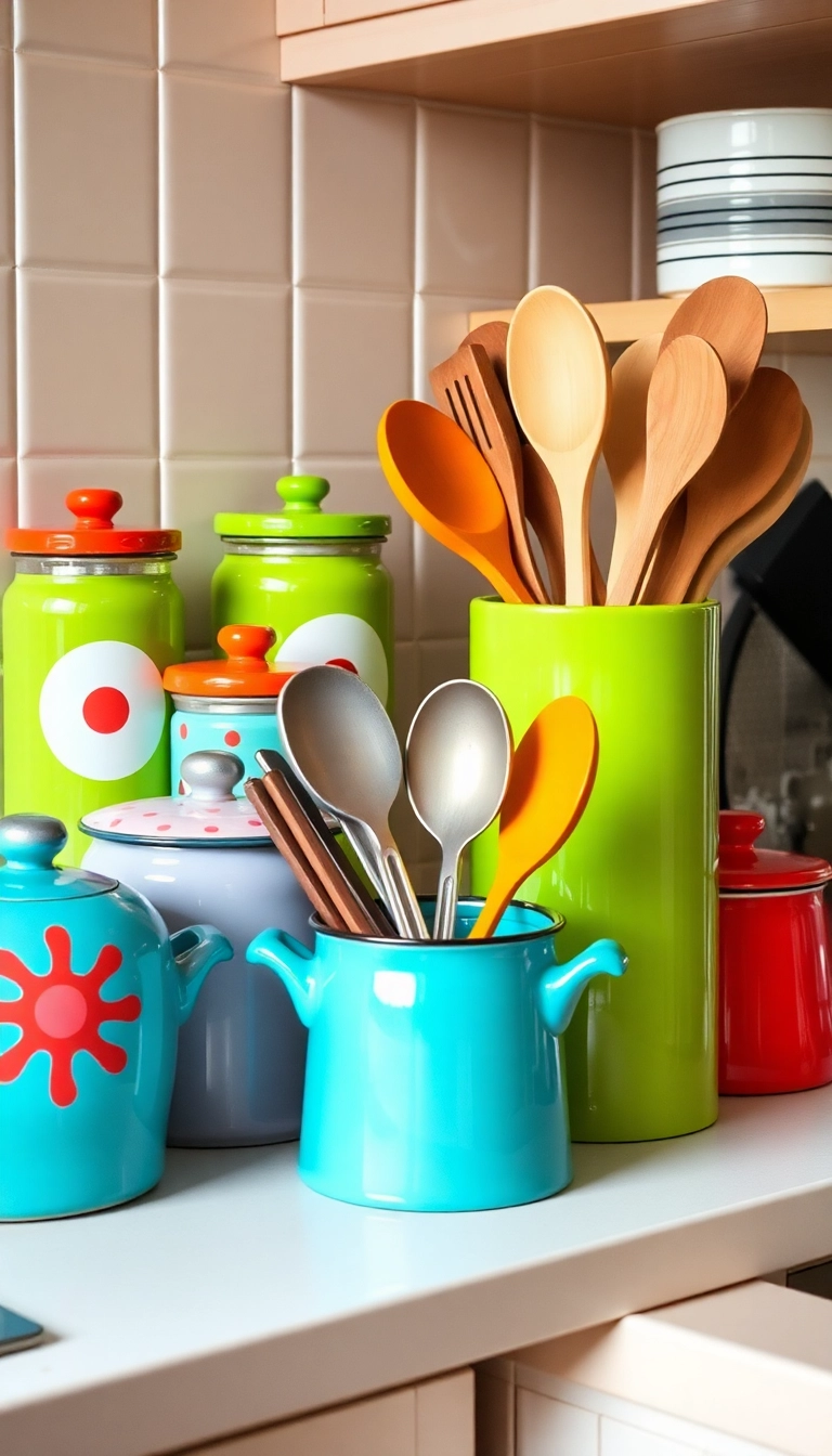 19 Vintage Kitchen Ideas That’ll Transport You Back in Time (Don’t Miss #12!) - 14. Retro Utensil Holders