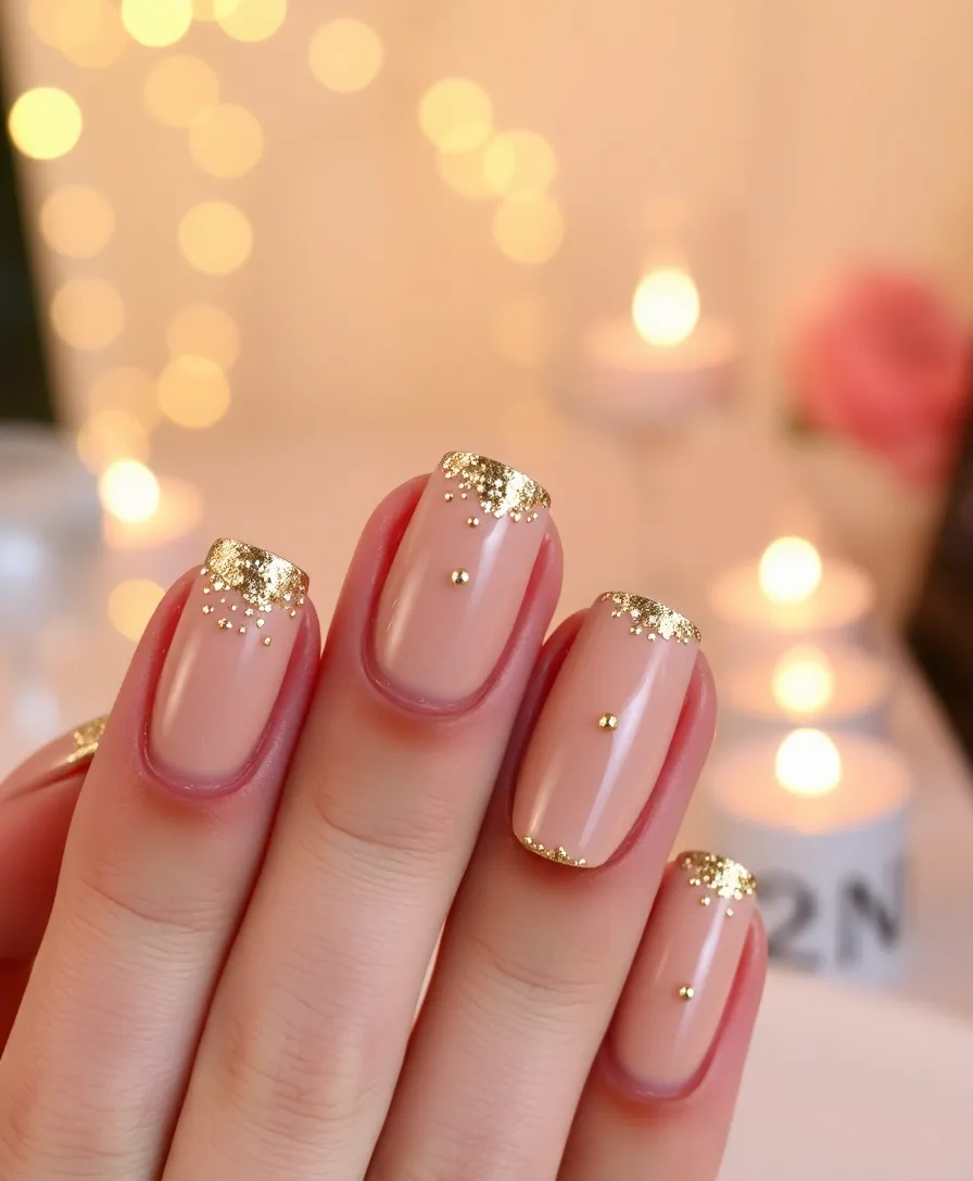 21 Gorgeous Summer Holiday Nail Ideas to Make Your Friends Jealous! - 17. Sparkling Gold Accents