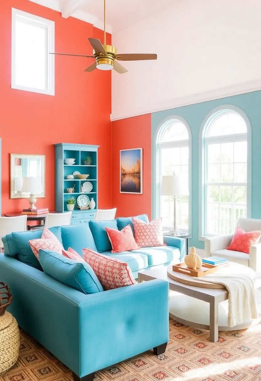 16 Bold Color Combinations That'll Make Your Neighbors Jealous (Watch Out for #3!) - 6. Coral and Teal