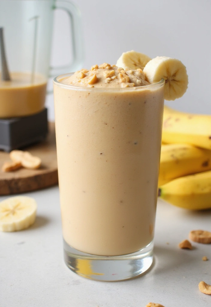 20 Healthy Snack Ideas That Are Quick and Easy to Make at Home (Say Goodbye to Junk Food!) - 20. Peanut Butter Banana Smoothie