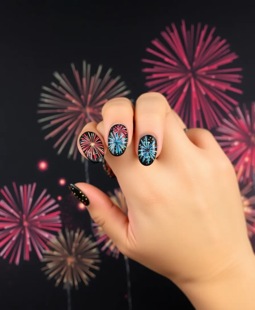 DIY New Year’s Nails: Simple Designs for Stunning Results - 8. New Year’s Fireworks