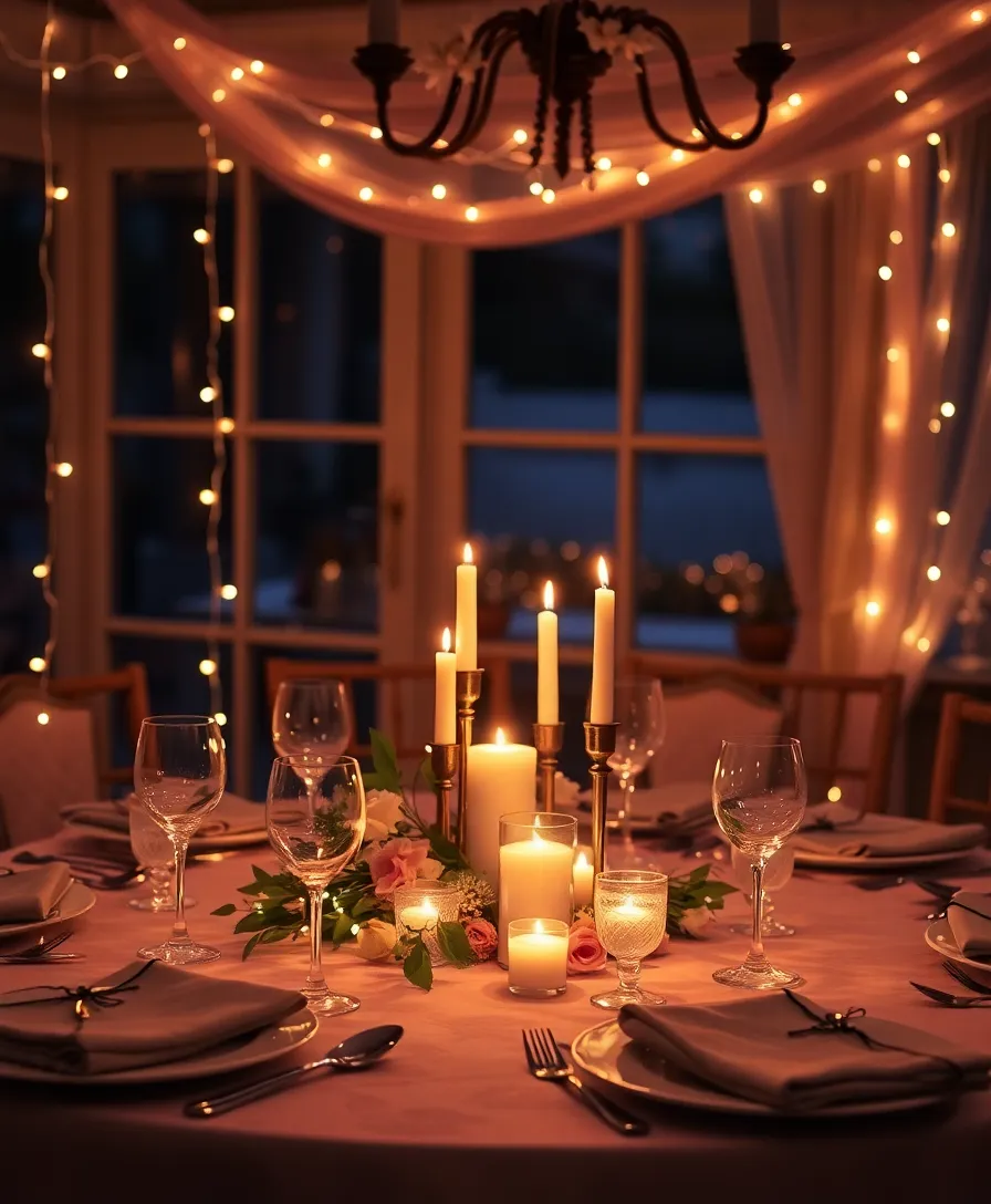 15 Romantic Table Decor Ideas for Valentine's Day That Will Dazzle Your Date! - 11. String Lights for Ambiance