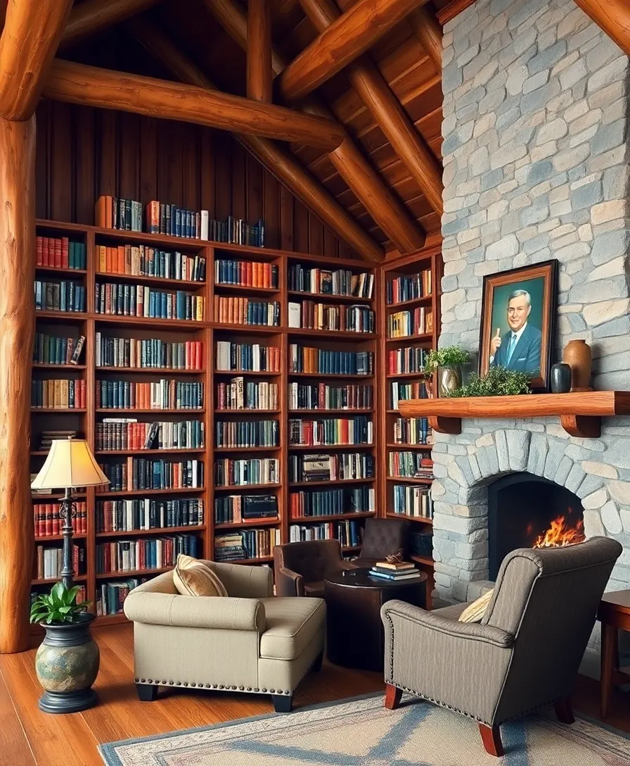 7 Cozy Home Library Ideas That Will Make You Never Want to Leave! - 5. Cozy Cabin Vibes