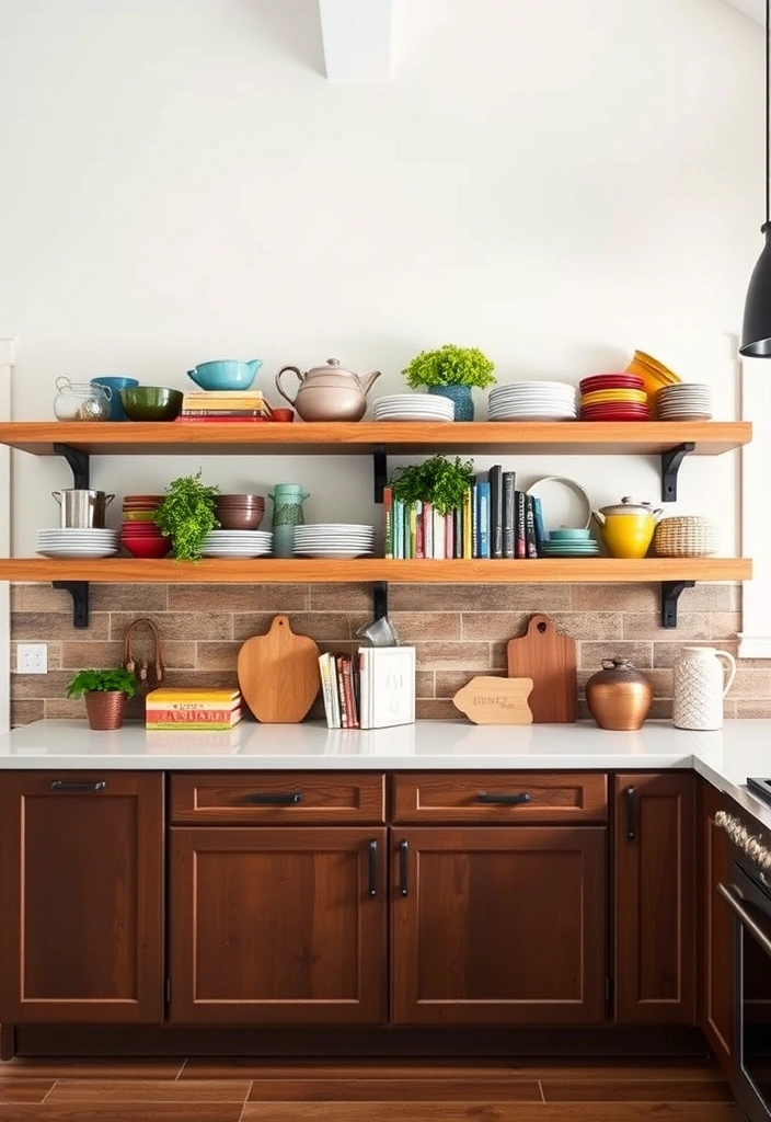 10 DIY Mid-Century Kitchen Decor Hacks That Will Transform Your Space! - 4. Add Open Shelving for Display