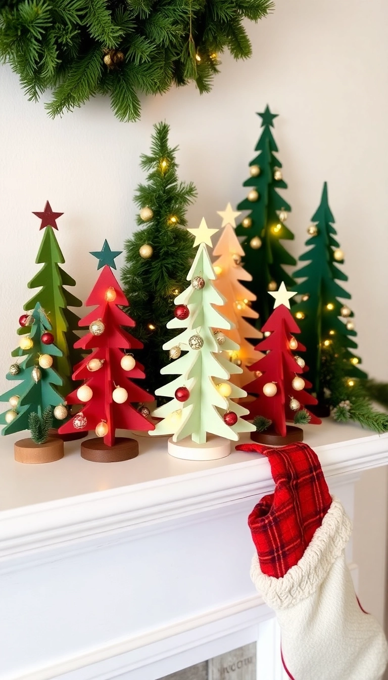 21 Wood Christmas Trees DIY That Will Light Up Your Holiday Spirit! - 5. Miniature Wooden Trees