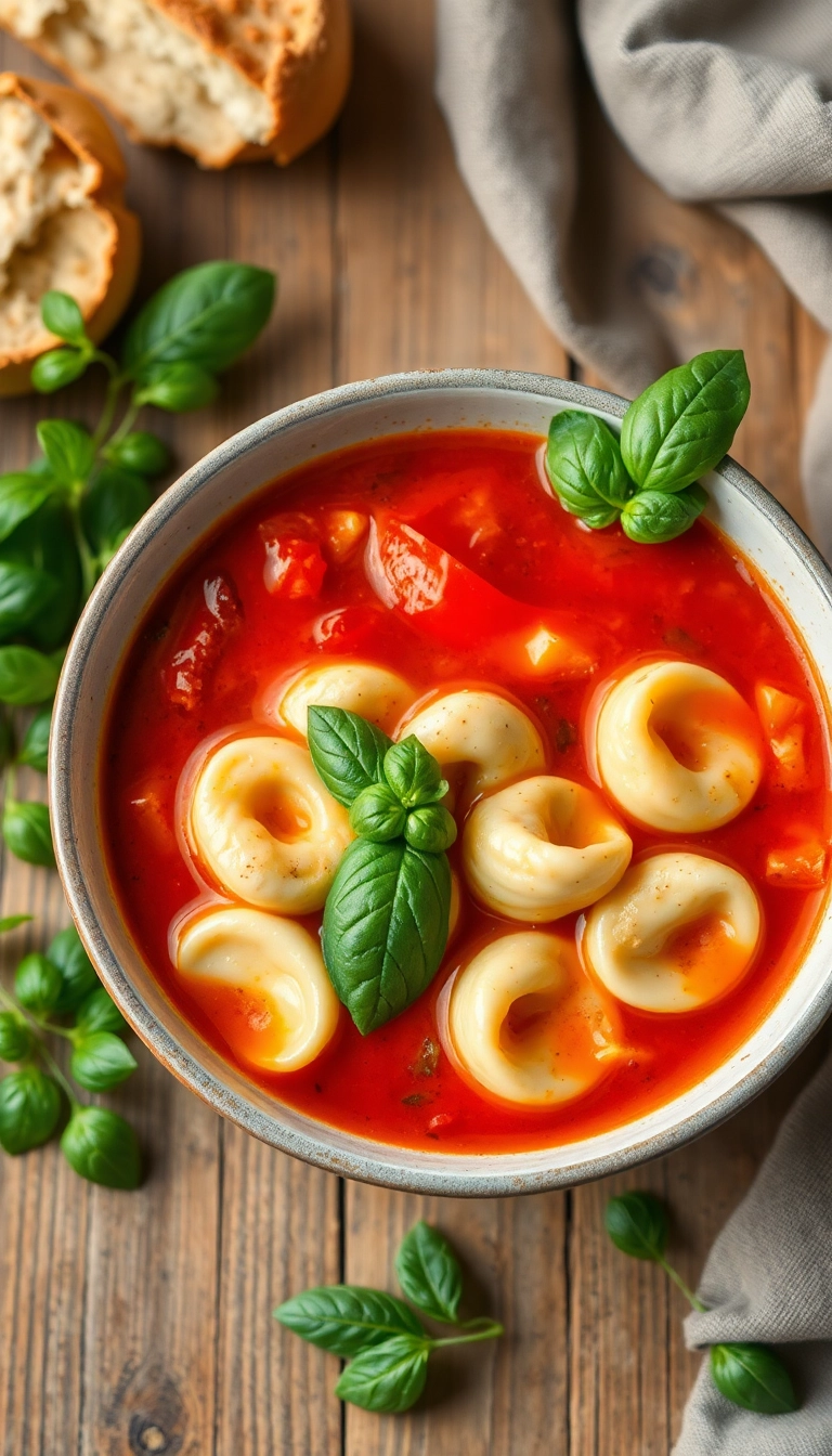 22 Chicken Tortellini Soup Ideas for a Cozy Night In (You Won't Want to Miss #10!) - 29. Chicken Tortellini Soup with Roasted Red Peppers