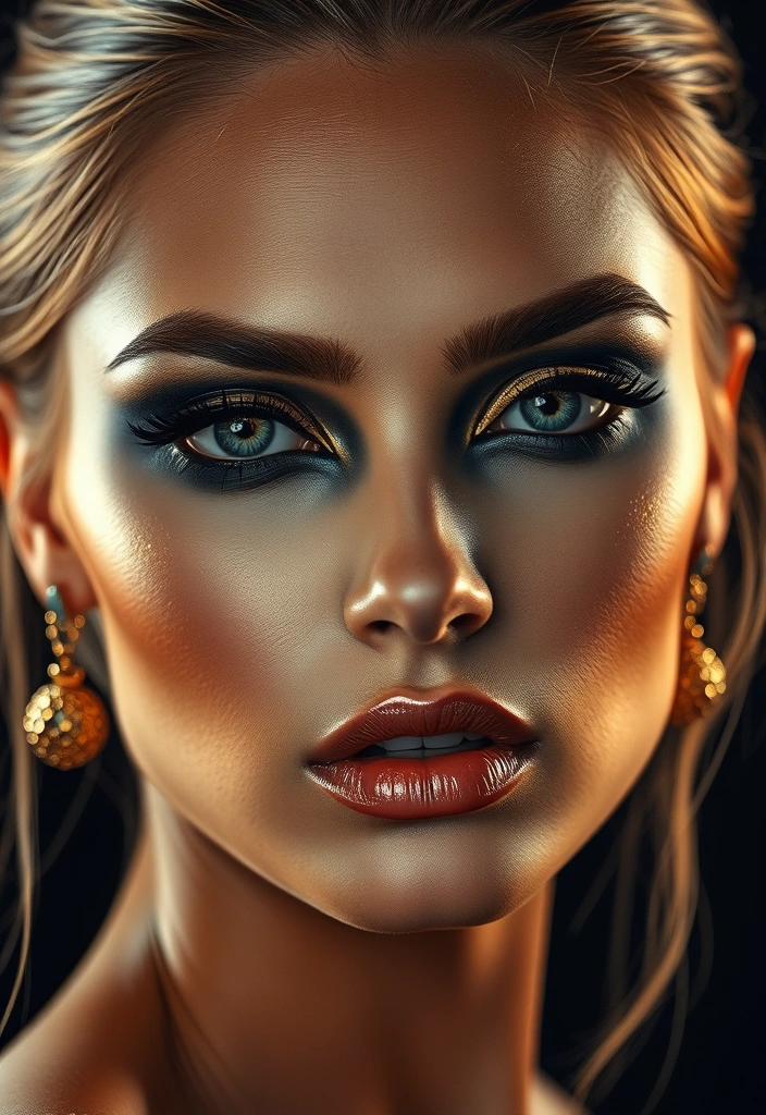 20 Elegant Dark Makeup Ideas for a Mysterious Allure (#8 Will Leave You Speechless!) - 12. Charcoal and Gold